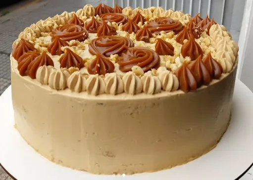 Torta Moka artesanal con merengue y capas de café